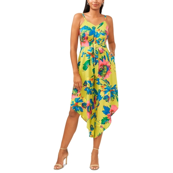 Ivy Street Funky Cropped Whimsy Jumpsuit Sleeveless Flowy Summer Dress Size 2X - Picture 1 of 13
